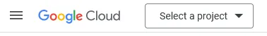 "Select a project" dropdown